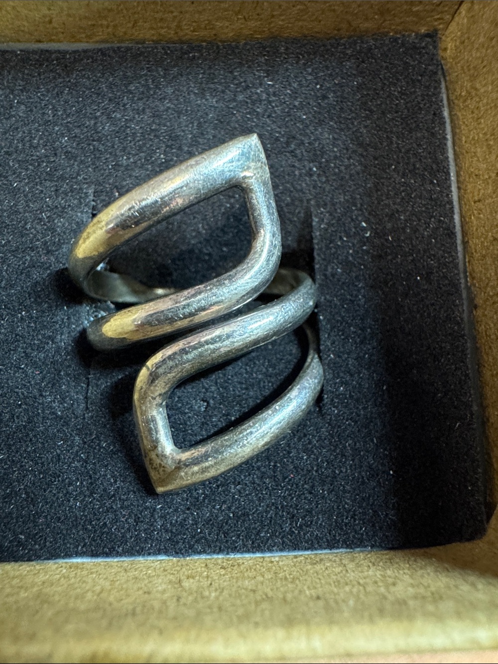 Women's Modern Double Chevron Sterling Silver Ring
